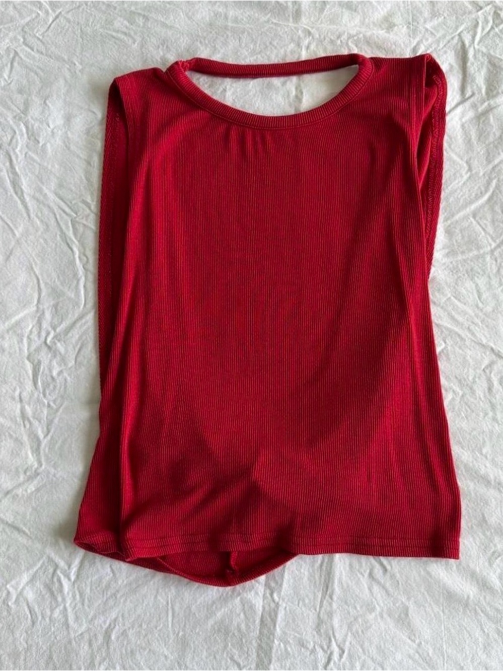 Women's Ribbed Sleeveless Tank in Vibrant Red